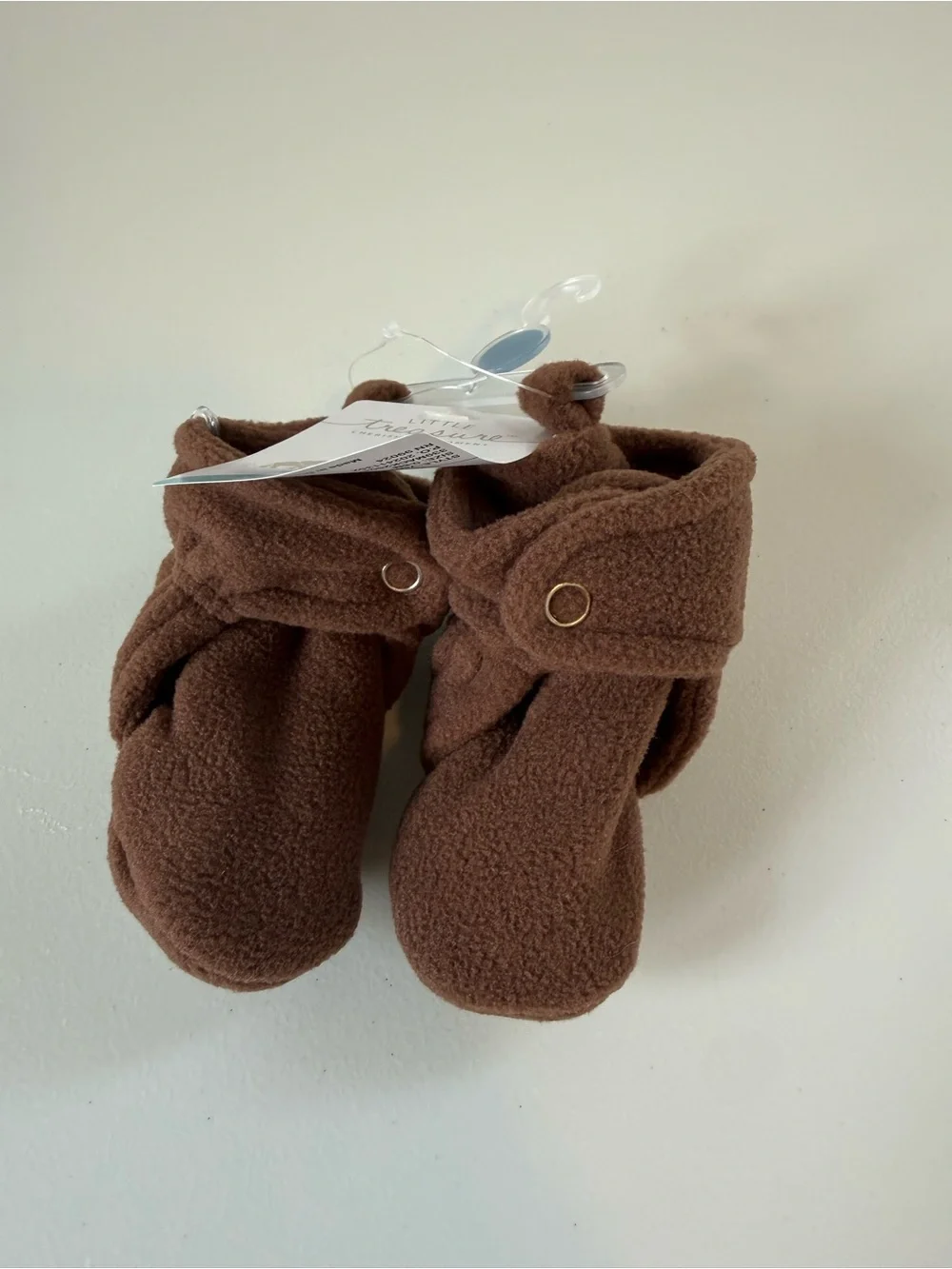 NWT Brown Fleece Baby Booties 0-6 months